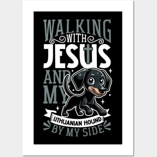 Jesus and dog - Lithuanian Hound Posters and Art